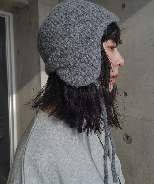 y/m by RIKA（イムバイリカ）の「フライトニットキャップ（キャップ・レディース・グレー/アイボリー・FREE）」の4枚目の写真