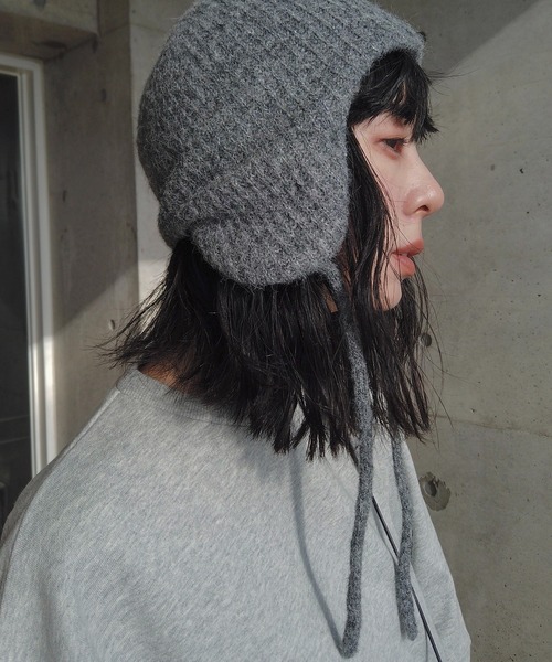 y/m by RIKA（イムバイリカ）の「フライトニットキャップ（キャップ・レディース・グレー/アイボリー・FREE）」の5枚目の写真