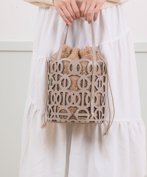 ANITA BILARDI(アニタビラルディ)の「【ANITA BILARDI/アニタビラルディ】レザーバッグ ハンドバッグ トートバッグ CANCER(ハンドバッグ・レディース・グレー/ベージュ・FREE)」の1枚目の写真