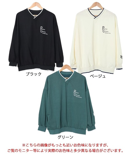 GOLDJAPAN(ゴールドジャパン)の「Vネックロゴプリントスウェット【大きいサイズ対応】(スウェット・レディース・ブラック/ベージュ/グリーン・LL/3L/4L)」の19枚目の写真