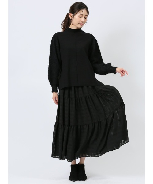 【セール】m.f.エディトリアル レディース 表地ストレッチ ハンドウォッシャブル ロング ティアードスカート（スカート）｜m.f.editorial（エムエフエディトリアル）