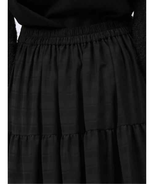 m.f.editorial（エムエフエディトリアル）の「【 ハンドウォッシャブル】m.f.エディトリアル レディース 表地ストレッチ ロング ティアードスカート（スカート・レディース・アイボリー/ブラック・MEDIUM/LARGE）」の8枚目の写真