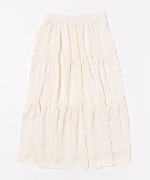 m.f.editorial（エムエフエディトリアル）の「【 ハンドウォッシャブル】m.f.エディトリアル レディース 表地ストレッチ ロング ティアードスカート（スカート・レディース・アイボリー/ブラック・MEDIUM/LARGE）」の14枚目の写真
