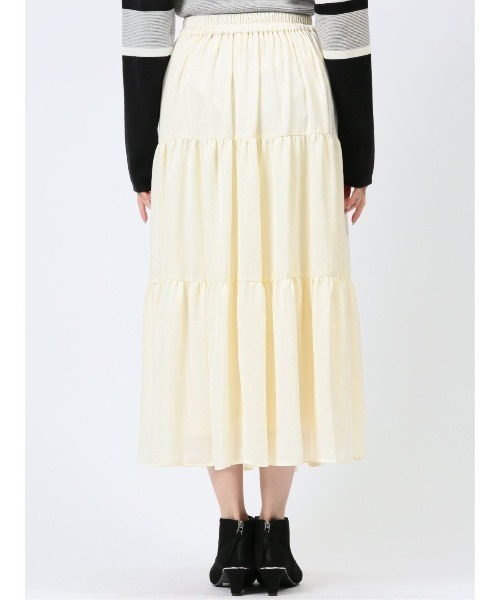 m.f.editorial（エムエフエディトリアル）の「【 ハンドウォッシャブル】m.f.エディトリアル レディース 表地ストレッチ ロング ティアードスカート（スカート・レディース・アイボリー/ブラック・MEDIUM/LARGE）」の17枚目の写真