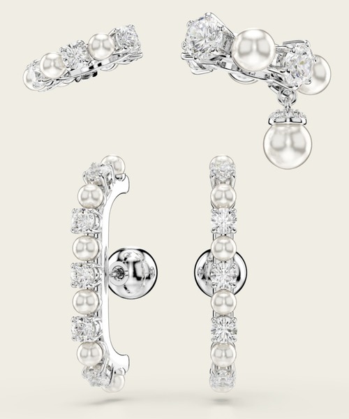 公式】【スワロフスキー】Matrix イヤーカフ 3個セット, クリスタル