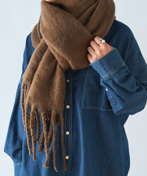 un dix cors（アンディコール）の「バルキーマフラー（マフラー・レディース・ベージュ/ブラウン/ピンク/イエロー・FREE）」の5枚目の写真