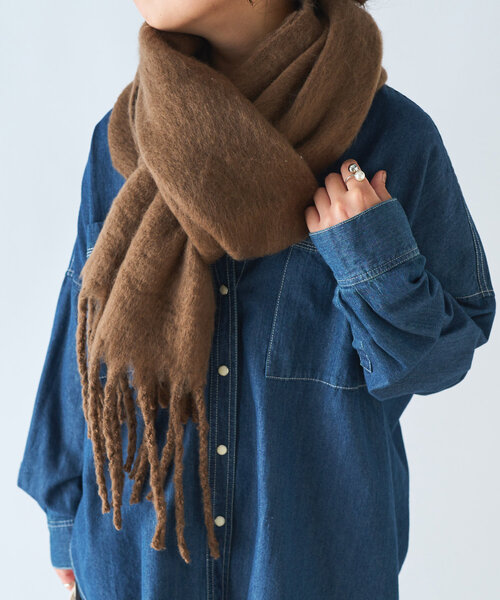 un dix cors（アンディコール）の「バルキーマフラー（マフラー・レディース・ベージュ/ブラウン/ピンク/イエロー・FREE）」の6枚目の写真