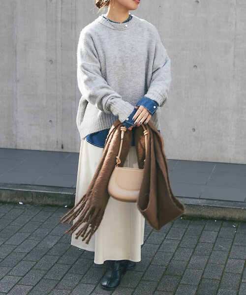 un dix cors（アンディコール）の「バルキーマフラー（マフラー・レディース・ベージュ/ブラウン/ピンク/イエロー・FREE）」の7枚目の写真