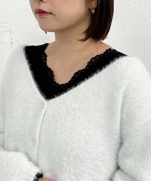 archives(アルシーヴ)の「【入荷禁止】レーストリミングテレコTOPS(Tシャツ/カットソー・レディース・グレー/オフホワイト/ブラック・MEDIUM)」の18枚目の写真