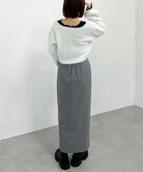 archives(アルシーヴ)の「【入荷禁止】レーストリミングテレコTOPS(Tシャツ/カットソー・レディース・グレー/オフホワイト/ブラック・MEDIUM)」の21枚目の写真