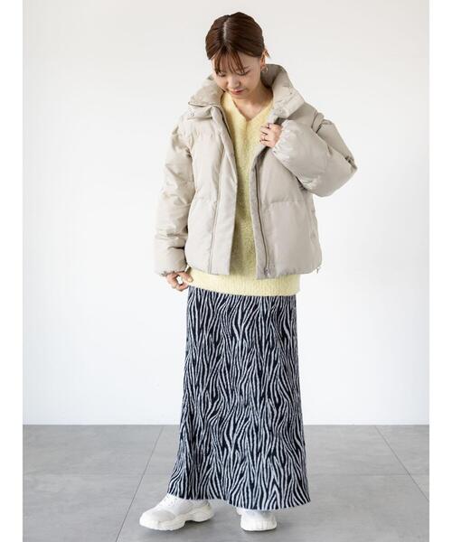 Lugnoncure（ルノンキュール）の「アニマル柄楊柳ベロアスカート（スカート・レディース・ブラック/ベージュ・F）」の4枚目の写真