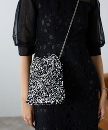 スパンコール」に該当するバッグ（シルバー/銀色系）ファッション通販