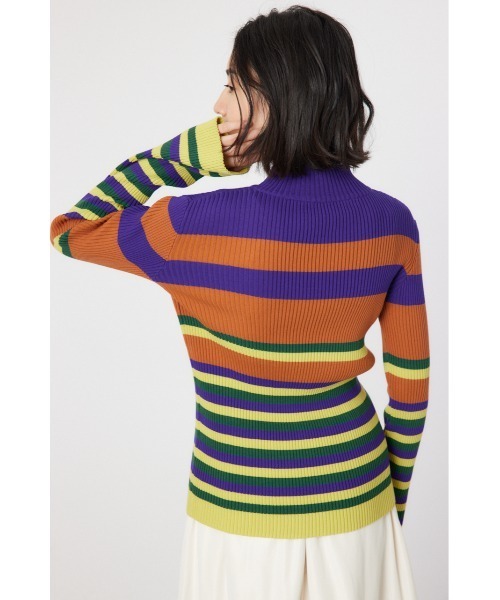 RODEO CROWNS WIDE BOWL（ロデオクラウンズワイドボウル）の「マルチボーダーハイネックトップス（ニット/セーター・レディース・ブルー系その他/ブラウン系その他/グレー系その他・FREE）」の17枚目の写真