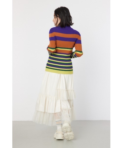 RODEO CROWNS WIDE BOWL（ロデオクラウンズワイドボウル）の「マルチボーダーハイネックトップス（ニット/セーター・レディース・ブルー系その他/ブラウン系その他/グレー系その他・FREE）」の19枚目の写真