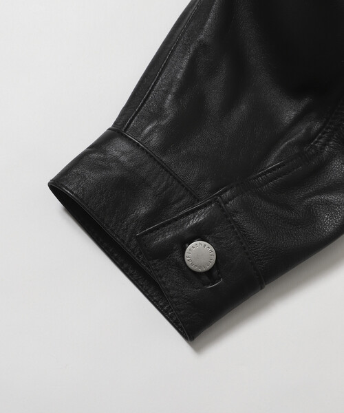 Firsthand（ファーストハンド）の「Firsthand/ファーストハンド Big Cowleather Jacket WP / ビッグシルエット カウレザージャケット / 撥水レザー / 牛革（ブルゾン・メンズ・ブラック・M/L）」の18枚目の写真