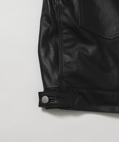Firsthand（ファーストハンド）の「Firsthand/ファーストハンド Big Cowleather Jacket WP / ビッグシルエット カウレザージャケット / 撥水レザー / 牛革（ブルゾン・メンズ・ブラック・M/L）」の19枚目の写真