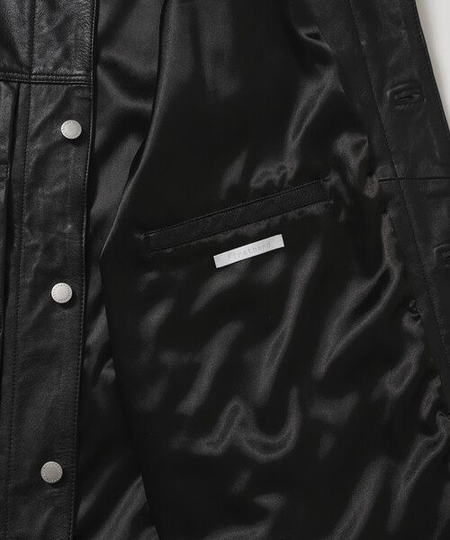 Firsthand（ファーストハンド）の「Firsthand/ファーストハンド Big Cowleather Jacket WP / ビッグシルエット カウレザージャケット / 撥水レザー / 牛革（ブルゾン・メンズ・ブラック・M/L）」の22枚目の写真
