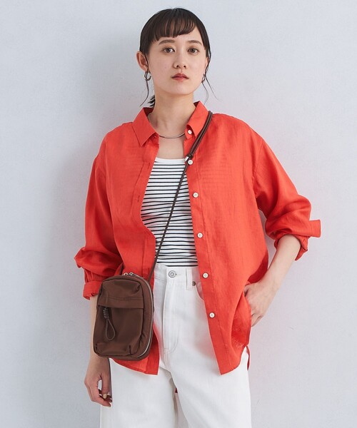 セール】［size SHORTあり］フレンチリネン ベーシック シャツ