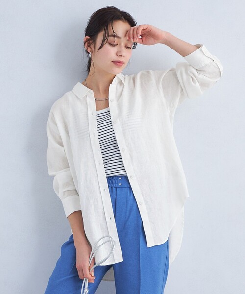 green label relaxing フレンチリネンシャツ green label relaxing ブラウス シャツ フレンチリネン