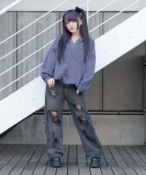 Pal elfy 加工ダメージフーディー セール】加工ダメージフーディー（パーカー）｜Pal elfy（パル