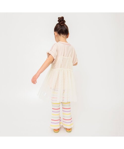 BREEZE（ブリーズ）の「【2Pセット/ジュニア対応】チュールチュニック＆プリント半袖Tシャツ（Tシャツ/カットソー・キッズ・グレー/アイボリー・80/90/100/110/120/130/140）」の6枚目の写真