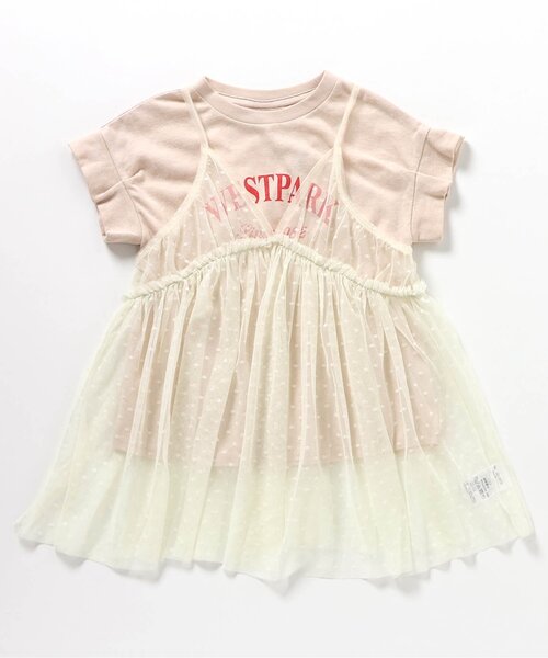 BREEZE（ブリーズ）の「【2Pセット/ジュニア対応】チュールチュニック＆プリント半袖Tシャツ（Tシャツ/カットソー・キッズ・グレー/アイボリー・80/90/100/110/120/130/140）」の12枚目の写真