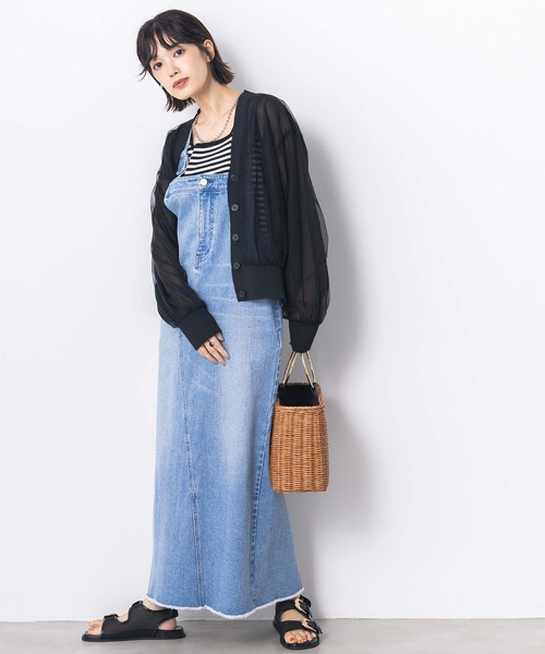 ブラウス シャツ シアーチェックギャザーカーディガン レディース Gready Brilliant（グレディブリリアン）の「シアーチェック