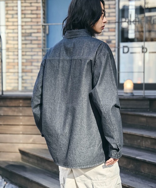 WEGO（ウィゴー）の「WEGO/デニムロングスリーブシャツ（シャツ/ブラウス・メンズ・ブラック系3・MEDIUM/LARGE）」の8枚目の写真