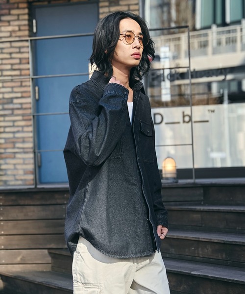 WEGO（ウィゴー）の「WEGO/デニムロングスリーブシャツ（シャツ/ブラウス・メンズ・ブラック系3・MEDIUM/LARGE）」の10枚目の写真