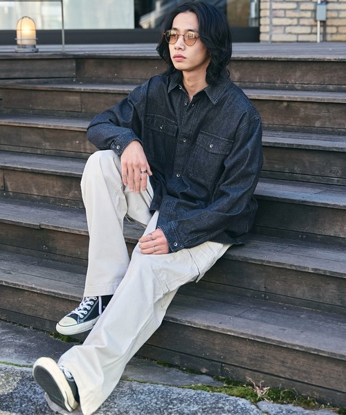 WEGO（ウィゴー）の「WEGO/デニムロングスリーブシャツ（シャツ/ブラウス・メンズ・ブラック系3・MEDIUM/LARGE）」の11枚目の写真