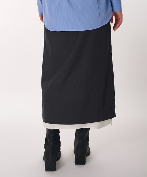 MUHET(ミュエータ)の「layered wrap skirt / レイヤードラップスカート(スカート・レディース・チャコールグレー/ブラウン/ネイビー・SMALL/MEDIUM)」の7枚目の写真