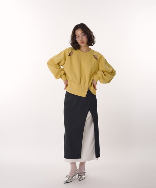 MUHET(ミュエータ)の「layered wrap skirt / レイヤードラップスカート(スカート・レディース・チャコールグレー/ブラウン/ネイビー・SMALL/MEDIUM)」の13枚目の写真