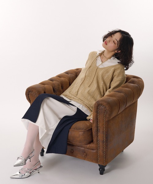 MUHET(ミュエータ)の「layered wrap skirt / レイヤードラップスカート(スカート・レディース・チャコールグレー/ブラウン/ネイビー・SMALL/MEDIUM)」の21枚目の写真