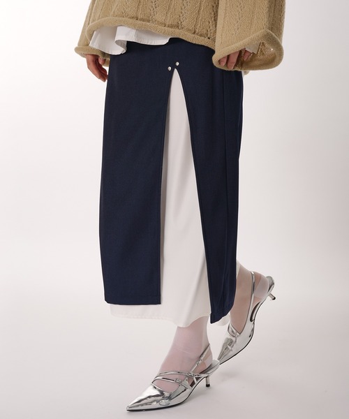 MUHET(ミュエータ)の「layered wrap skirt / レイヤードラップスカート(スカート・レディース・チャコールグレー/ブラウン/ネイビー・SMALL/MEDIUM)」の18枚目の写真