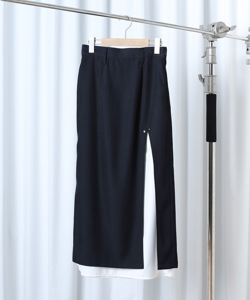 MUHET(ミュエータ)の「layered wrap skirt / レイヤードラップスカート(スカート・レディース・チャコールグレー/ブラウン/ネイビー・SMALL/MEDIUM)」の15枚目の写真