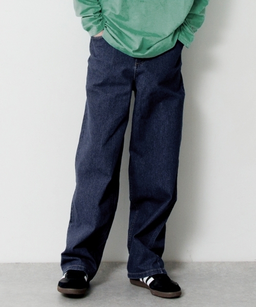 GLAZOS（グラソス）の「【大人向けサイズあり】ストレッチデニム・ワイドバギーパンツ（デニムパンツ・キッズ・ライトブルー/インディゴブルー・S/M/L/LL）」の2枚目の写真