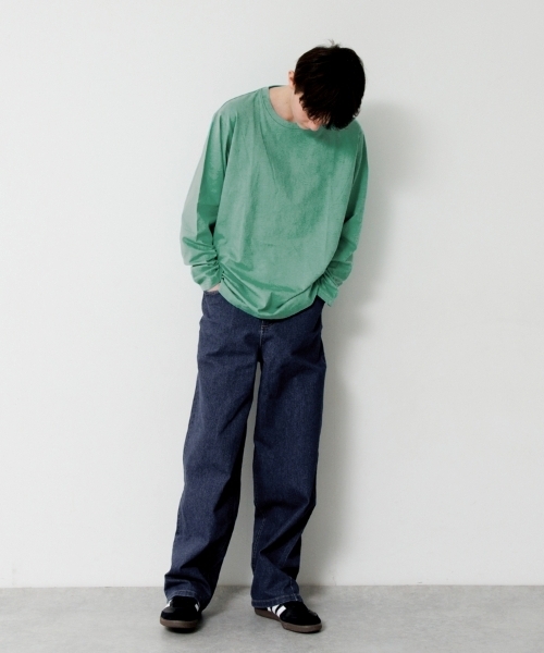 GLAZOS（グラソス）の「【大人向けサイズあり】ストレッチデニム・ワイドバギーパンツ（デニムパンツ・キッズ・ライトブルー/インディゴブルー・S/M/L/LL）」の3枚目の写真