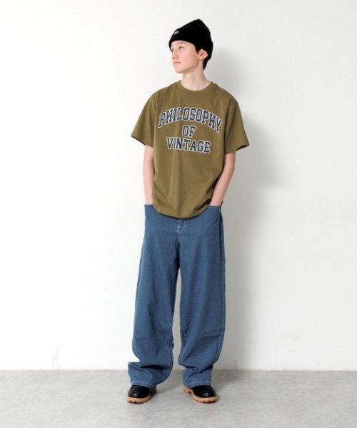 GLAZOS（グラソス）の「【大人向けサイズあり】ストレッチデニム・ワイドバギーパンツ（デニムパンツ・キッズ・ライトブルー/インディゴブルー・S/M/L/LL）」の4枚目の写真