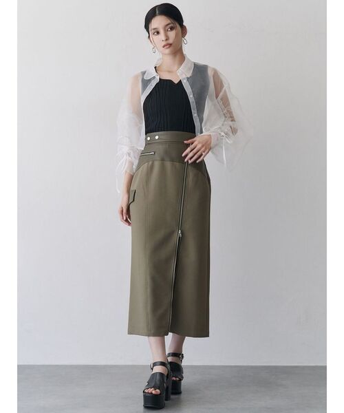 【SALE】　MURUA　リボンドロストスリーブシャイニーシアーシャツ　再入荷　0125204002 セール】リボンドロストスリーブシャイニーシアーシャツ（シャツ