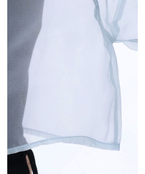 MURUA（ムルーア）の「リボンドロストスリーブシャイニーシアーシャツ（シャツ/ブラウス・レディース・ホワイト/ブラック/ピンク/ブルー・FREE）」の21枚目の写真