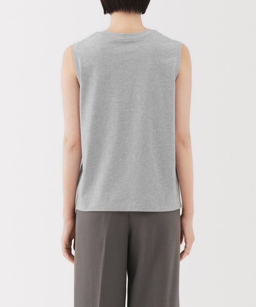 無印良品（ムジルシリョウヒン）の「婦人　天竺編みスリーブレスＴシャツ（Tシャツ/カットソー・レディース・ホワイト/グレー/ブラック/ライトピンク・S/M/L/XL）」の15枚目の写真