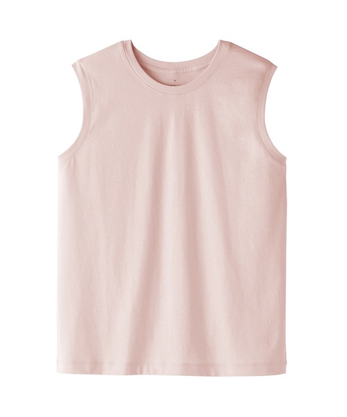 無印良品（ムジルシリョウヒン）の「婦人　天竺編みスリーブレスＴシャツ（Tシャツ/カットソー・レディース・ホワイト/グレー/ブラック/ライトピンク・S/M/L/XL）」の7枚目の写真