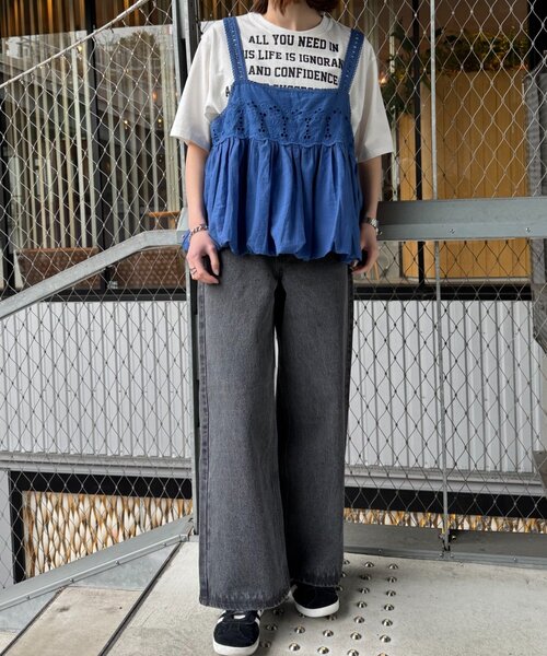 CIAOPANIC TYPY(チャオパニックティピー)の「【WEB限定】【india】カットワークレースバルーンキャミソール(シャツ/ブラウス・レディース・ホワイト/レッド/ブルー/ブラック・ONE SIZE)」の7枚目の写真