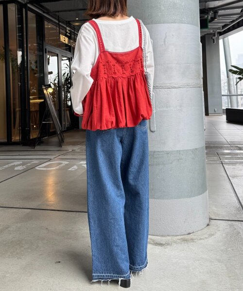 CIAOPANIC TYPY(チャオパニックティピー)の「【WEB限定】【india】カットワークレースバルーンキャミソール(シャツ/ブラウス・レディース・ホワイト/レッド/ブルー/ブラック・ONE SIZE)」の14枚目の写真