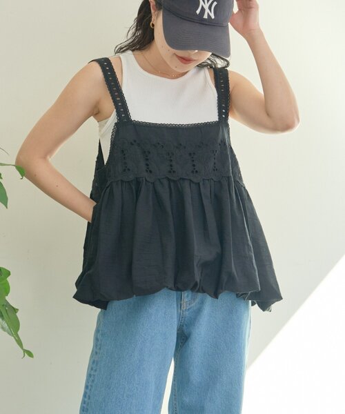 CIAOPANIC TYPY(チャオパニックティピー)の「【WEB限定】【india】カットワークレースバルーンキャミソール(シャツ/ブラウス・レディース・ホワイト/レッド/ブルー/ブラック・ONE SIZE)」の17枚目の写真