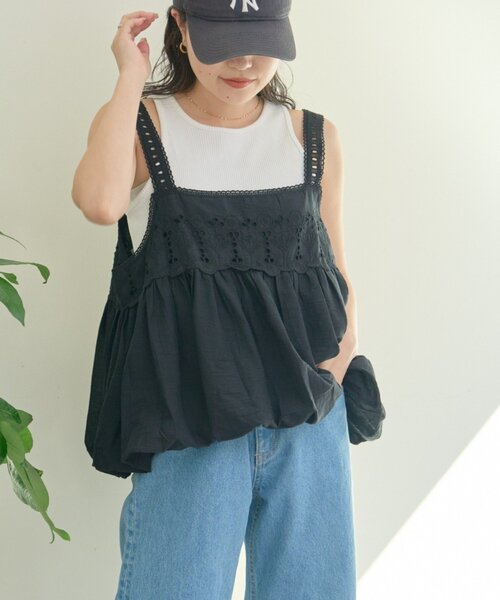 CIAOPANIC TYPY(チャオパニックティピー)の「【WEB限定】【india】カットワークレースバルーンキャミソール(シャツ/ブラウス・レディース・ホワイト/レッド/ブルー/ブラック・ONE SIZE)」の19枚目の写真