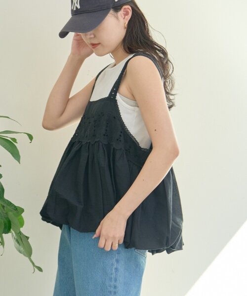 CIAOPANIC TYPY(チャオパニックティピー)の「【WEB限定】【india】カットワークレースバルーンキャミソール(シャツ/ブラウス・レディース・ホワイト/レッド/ブルー/ブラック・ONE SIZE)」の20枚目の写真