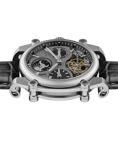 INGERSOLL(インガソール)の「「Ingersoll/インガソール」ザ ヴァーシティ オートマチックウォッチ グレースケルトンダイヤル ブラックレザー 自動巻き 腕時計 メンズ(アナログ腕時計・メンズ・ブラック×シルバー・FREE)」の4枚目の写真