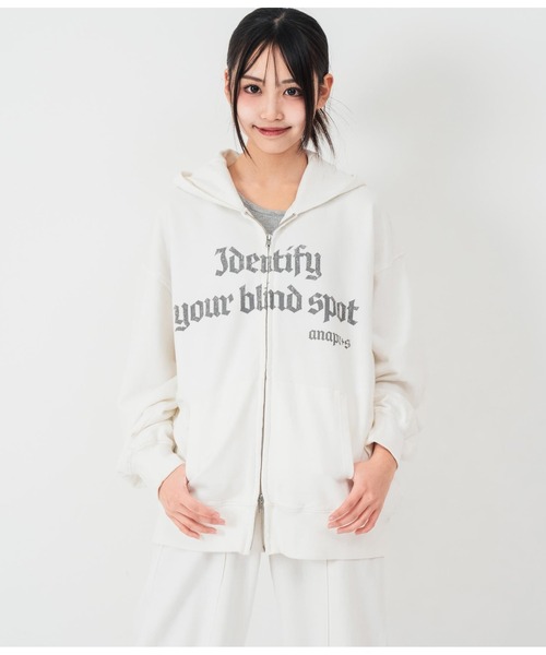 ANAP GｉRL（アナップガール）の「ANAPR+S【リラスポ】ネコミミ オーバー スウェット パーカー（パーカー・キッズ・スミクロ/ホワイト/ブラウン/ダークアッシュ・M/S/XS）」の22枚目の写真