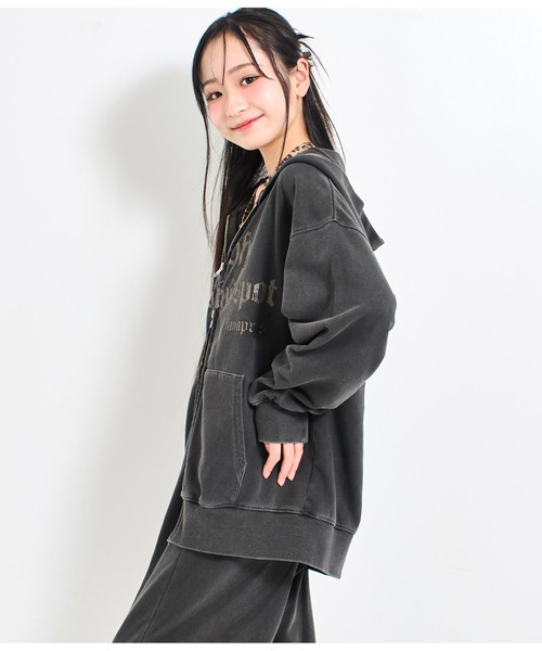 ANAP GｉRL（アナップガール）の「ANAPR+S【リラスポ】ネコミミ オーバー スウェット パーカー（パーカー・キッズ・スミクロ/ホワイト/ブラウン/ダークアッシュ・M/S/XS）」の9枚目の写真